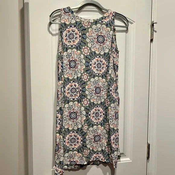 loft olive green dress Womens Size Large casual boho hippy grunge Loft Dress Olive Green Modest Trendy